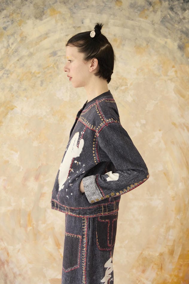 TROMPE-L'OEIL DENIM PRINT CARDIGAN 詳細画像 navy 3