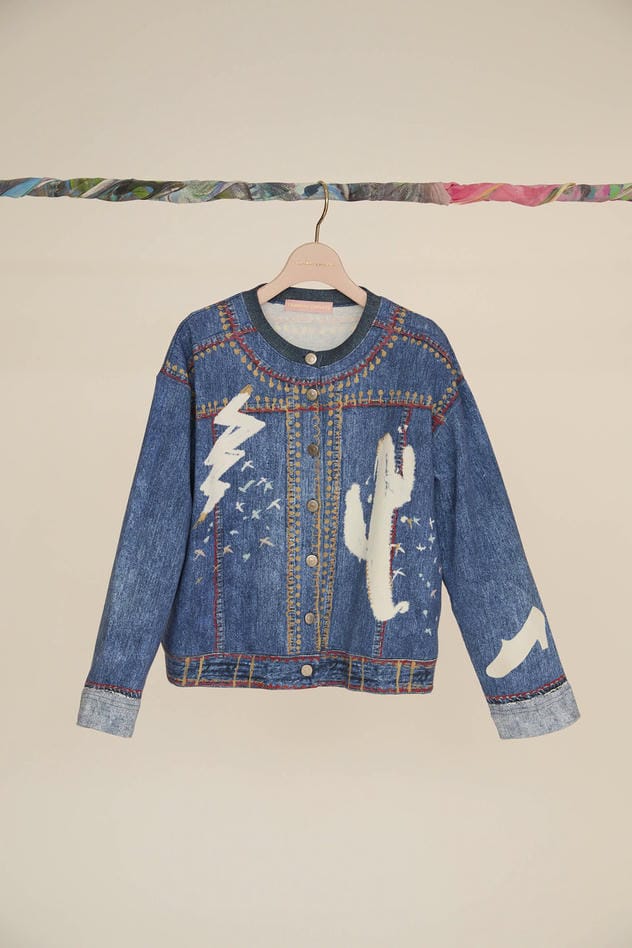 TROMPE-L'OEIL DENIM PRINT CARDIGAN 詳細画像 navy 7