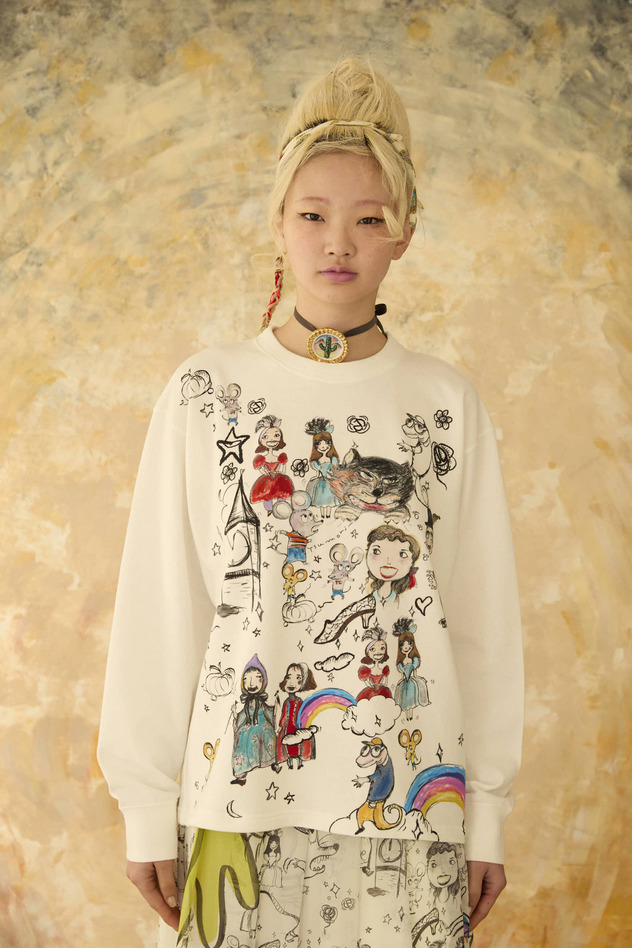 12O'CLOCK PRINT URAKE TOPS 詳細画像 off white 1