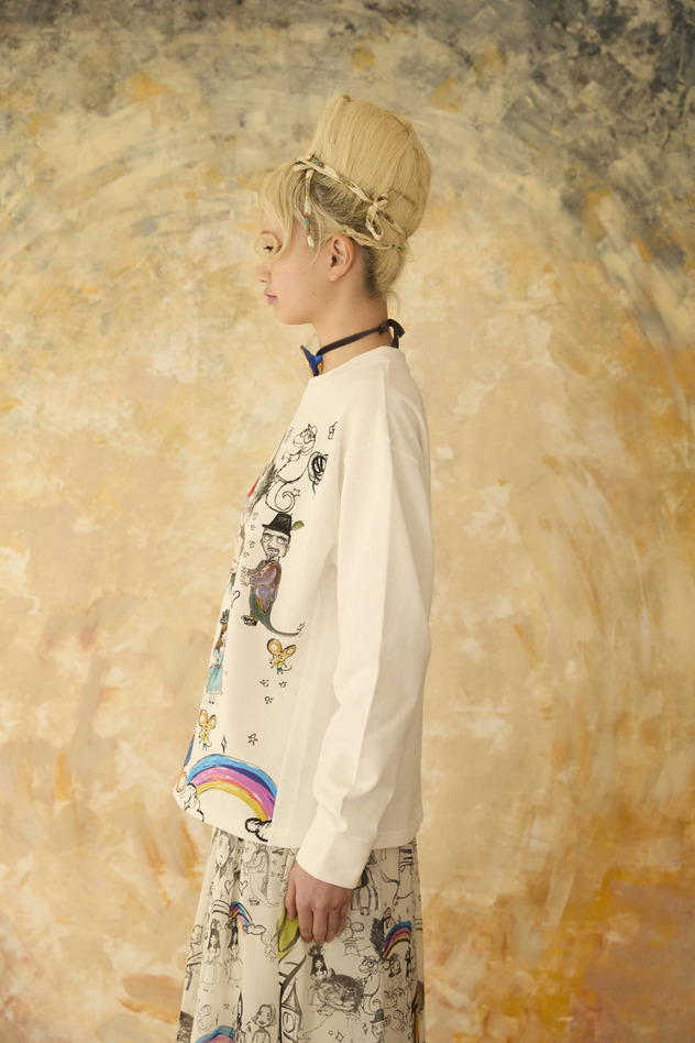 12O'CLOCK PRINT URAKE TOPS 詳細画像 off white 3