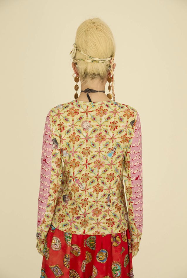 PEEK A BOO PRINT JERSEY TOPS 詳細画像 yellow 4