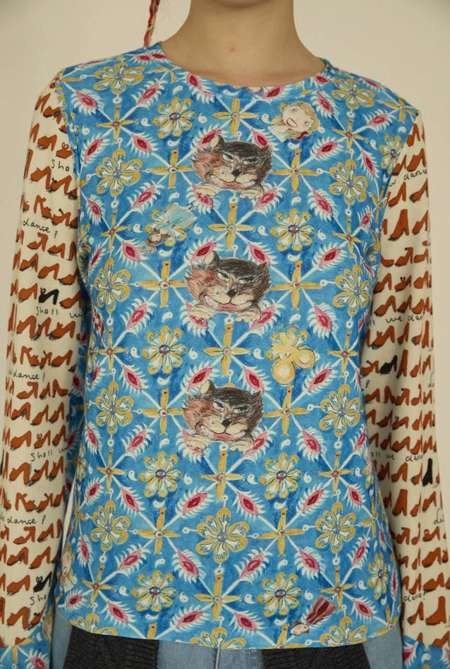 PEEK A BOO PRINT JERSEY TOPS 詳細画像 yellow 6