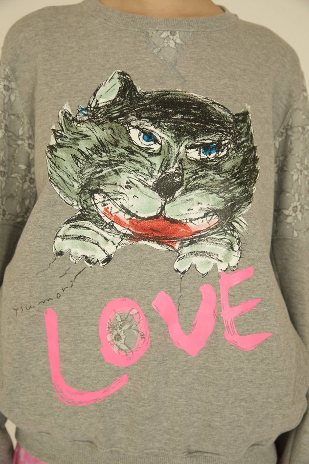 CAT LOVER PRINT URAKE TOPS 詳細画像 off white 2