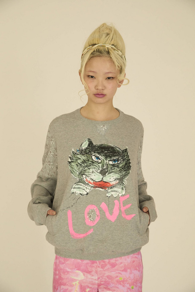 CAT LOVER PRINT URAKE TOPS 詳細画像 off white 4