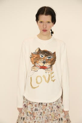 CAT LOVER PRINT TOPS 詳細画像