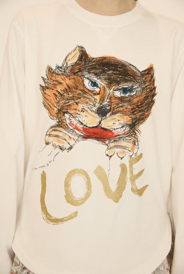 CAT LOVER PRINT TOPS 詳細画像 off white 2