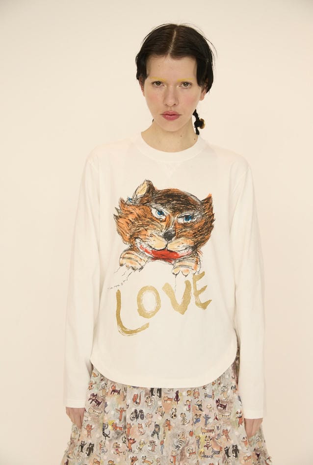 CAT LOVER PRINT TOPS 詳細画像 off white 1