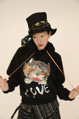 CAT LOVER PRINT URAKE HOODIE 詳細画像