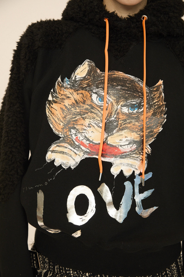 CAT LOVER PRINT URAKE HOODIE 詳細画像 black 2
