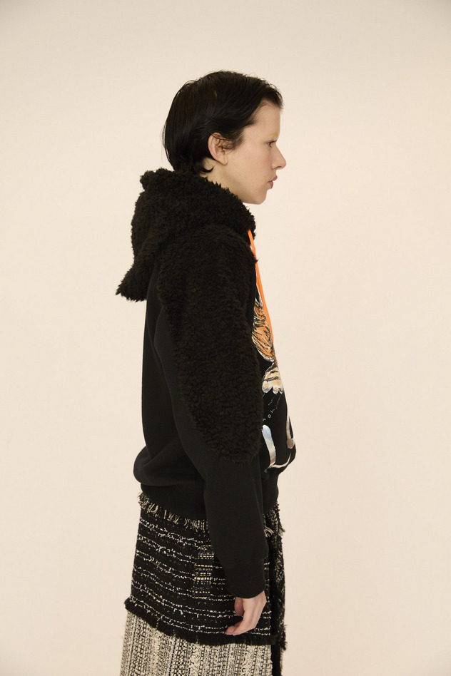 CAT LOVER PRINT URAKE HOODIE 詳細画像 black 5