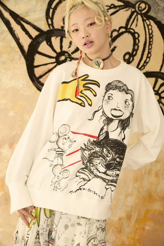 TOGETHER PRINT URAKE TOPS 詳細画像 pink 2