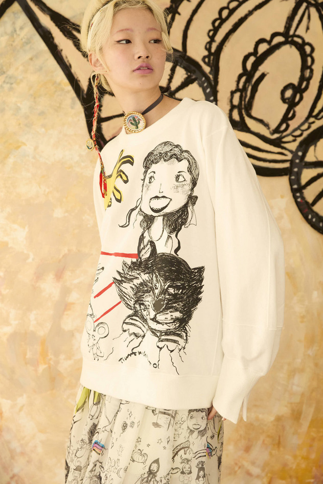 TOGETHER PRINT URAKE TOPS 詳細画像 pink 3