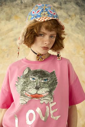 CAT LOVER PRINT T-SHIRT