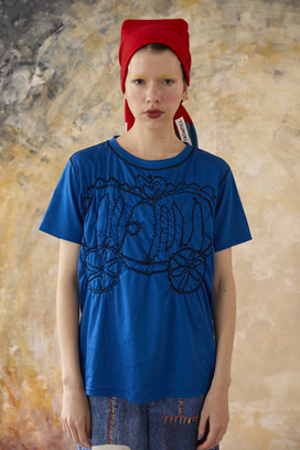 SHIRRING EMBROIDERY T-SHIRT