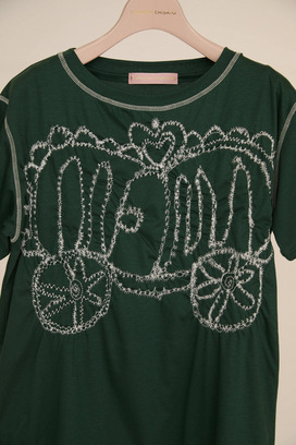 SHIRRING EMBROIDERY T-SHIRT 詳細画像