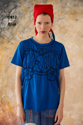 SHIRRING EMBROIDERY T-SHIRT 詳細画像