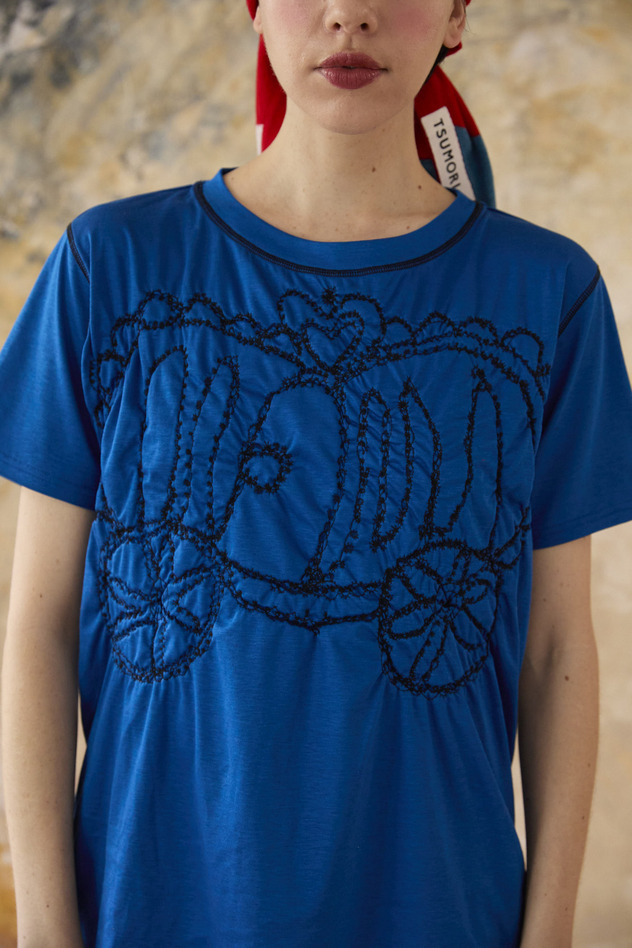 SHIRRING EMBROIDERY T-SHIRT 詳細画像 off white 2