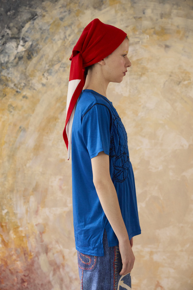 SHIRRING EMBROIDERY T-SHIRT 詳細画像 off white 5