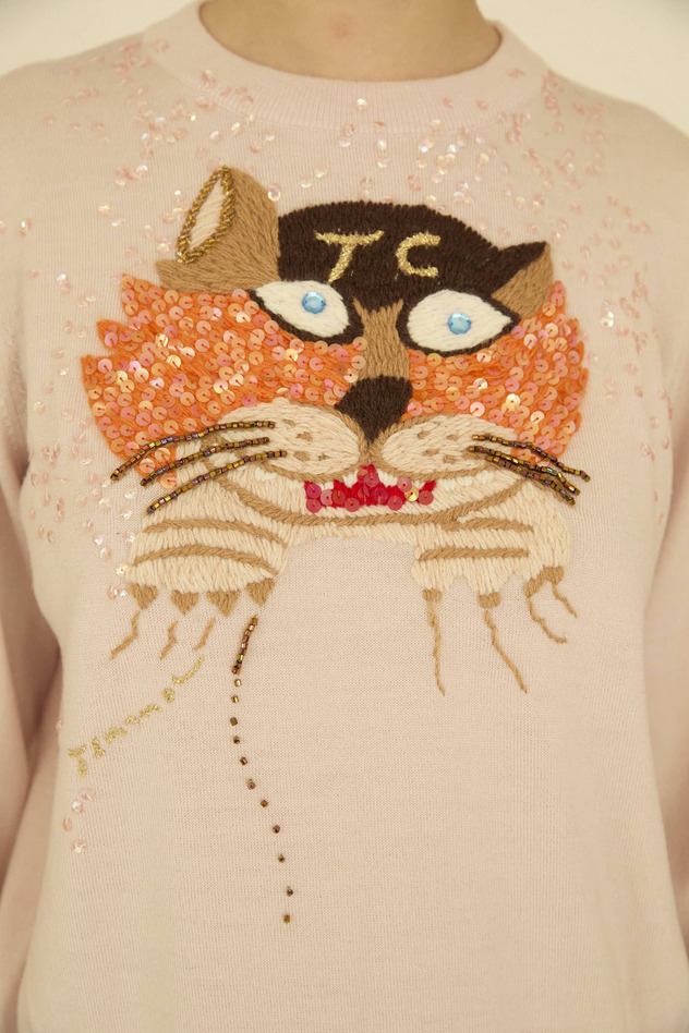 CAT KNIT SWEATER 詳細画像 pink 2