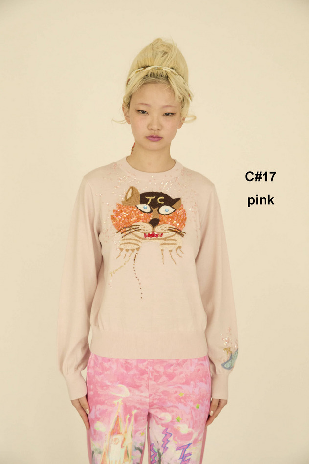 CAT KNIT SWEATER 詳細画像 pink 1