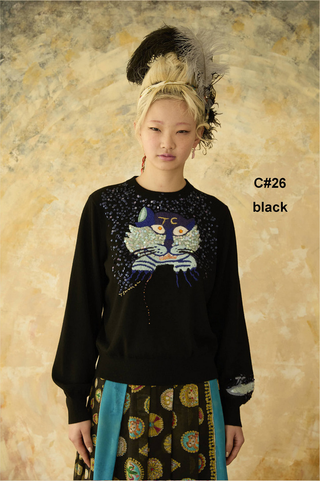 CAT KNIT SWEATER 詳細画像 black 1