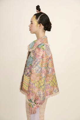 HEART PATCH TWEED PRINT JACKET 詳細画像