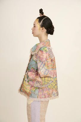 HEART PATCH TWEED PRINT JACKET 詳細画像