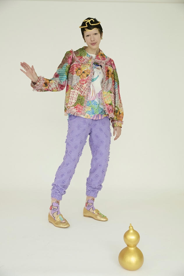 HEART PATCH TWEED PRINT JACKET 詳細画像 vivid 21