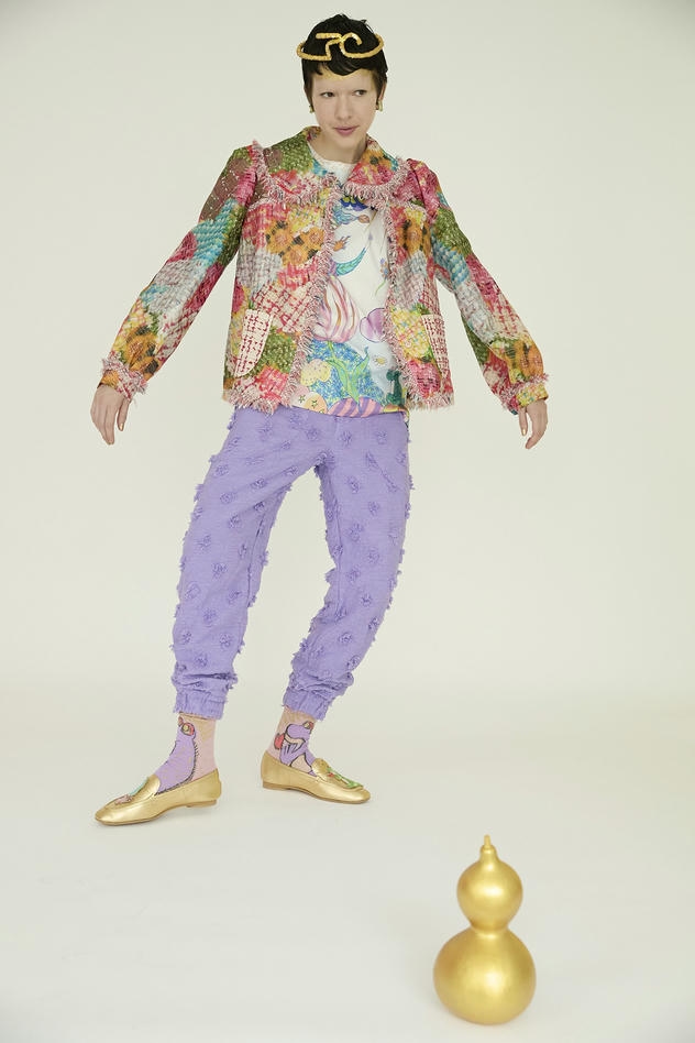 HEART PATCH TWEED PRINT JACKET 詳細画像 vivid 23