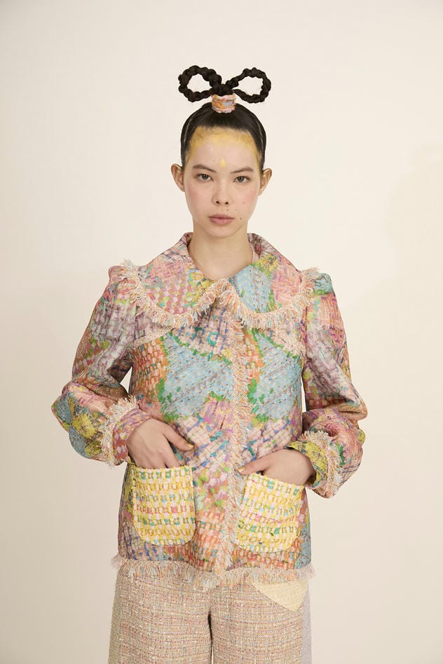 HEART PATCH TWEED PRINT JACKET 詳細画像 pastel 1