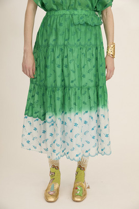 PETIT FROG EMBROIDERY DYED SKIRT