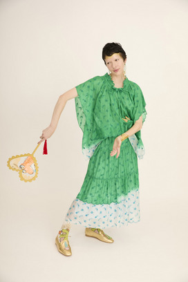 PETIT FROG EMBROIDERY DYED SKIRT 詳細画像