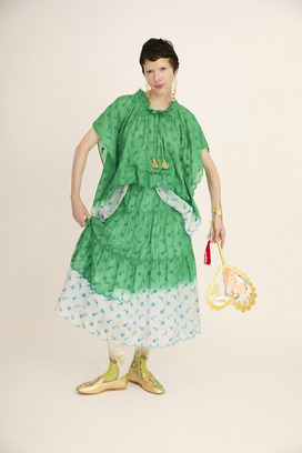 PETIT FROG EMBROIDERY DYED SKIRT 詳細画像