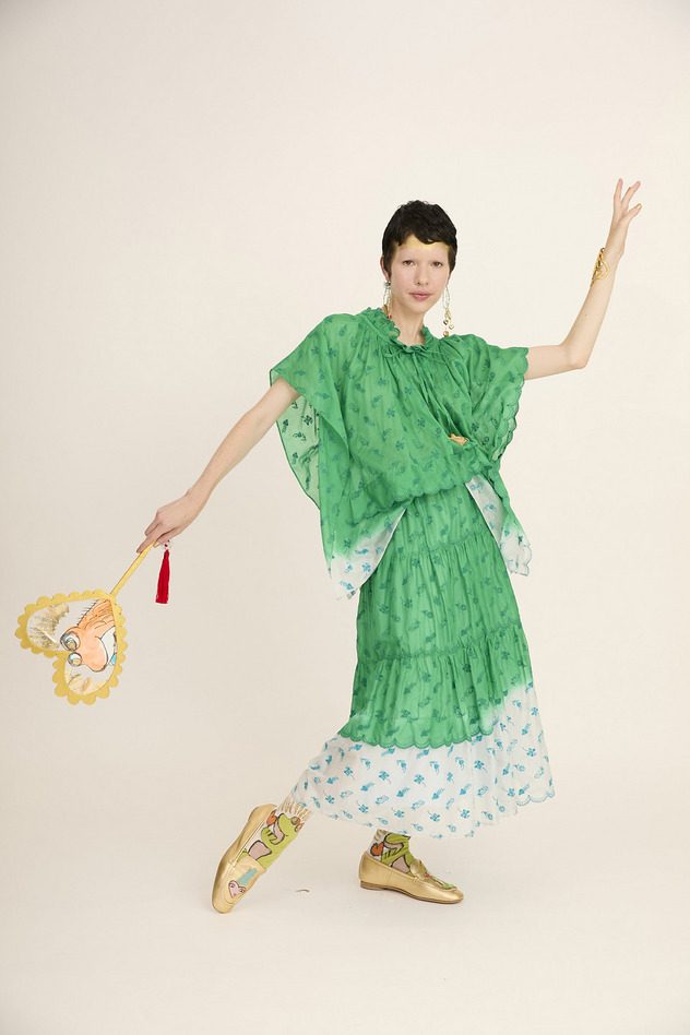 PETIT FROG EMBROIDERY DYED SKIRT 詳細画像 purple 11