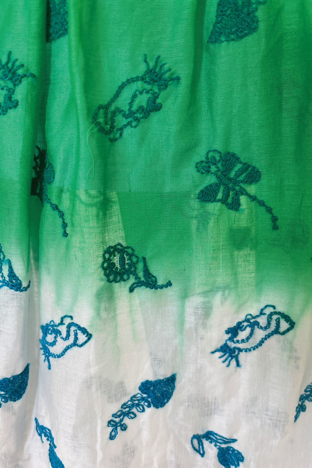 PETIT FROG EMBROIDERY DYED SKIRT 詳細画像 green 17