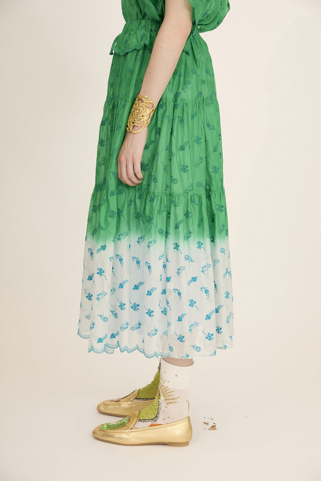 PETIT FROG EMBROIDERY DYED SKIRT 詳細画像 purple 3