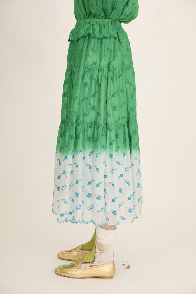 PETIT FROG EMBROIDERY DYED SKIRT 詳細画像 purple 4