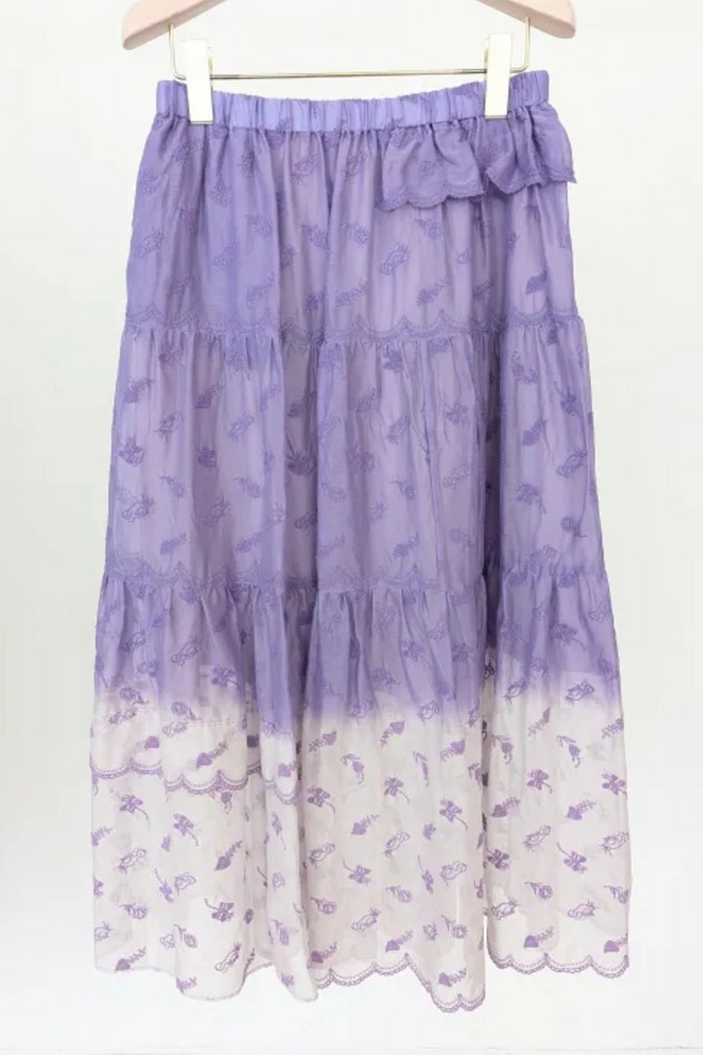 PETIT FROG EMBROIDERY DYED SKIRT 詳細画像 purple 1