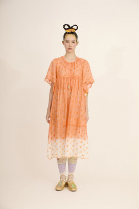 PETIT FROG EMBROIDERY DYED DRESS