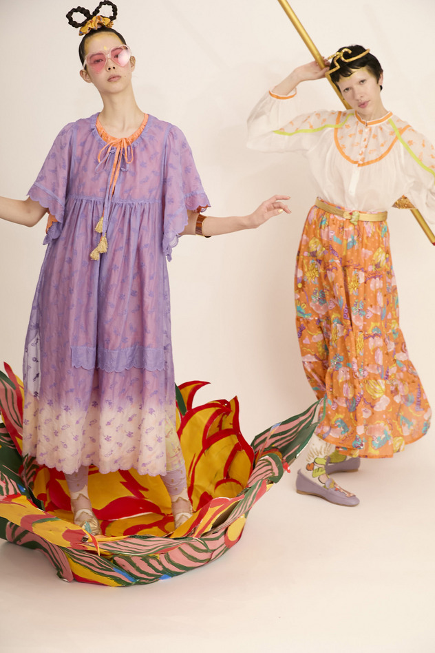 PETIT FROG EMBROIDERY DYED DRESS 詳細画像 purple 9