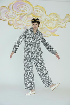 HEART FROG GINGHAM JUMPSUIT