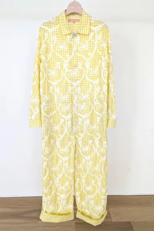 HEART FROG GINGHAM JUMPSUIT 詳細画像 yellow 8