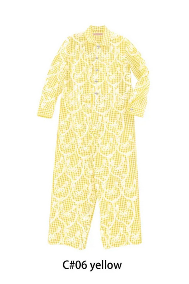 HEART FROG GINGHAM JUMPSUIT 詳細画像 yellow 1