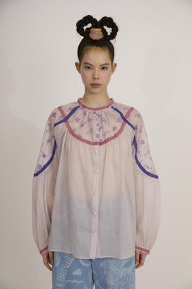 PETIT FROG EMBROIDERY BLOUSE