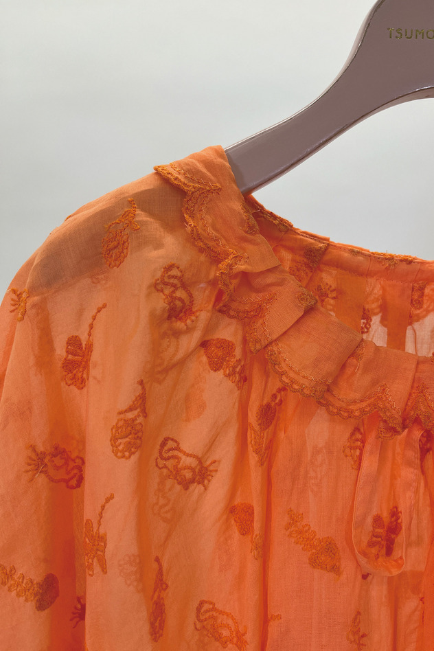 PETIT FROG EMBROIDERY DYED BLOUSE 詳細画像 purple 7