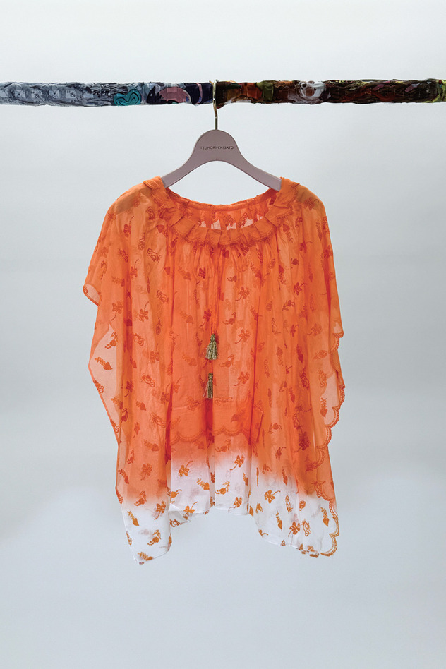 PETIT FROG EMBROIDERY DYED BLOUSE 詳細画像 orange 1