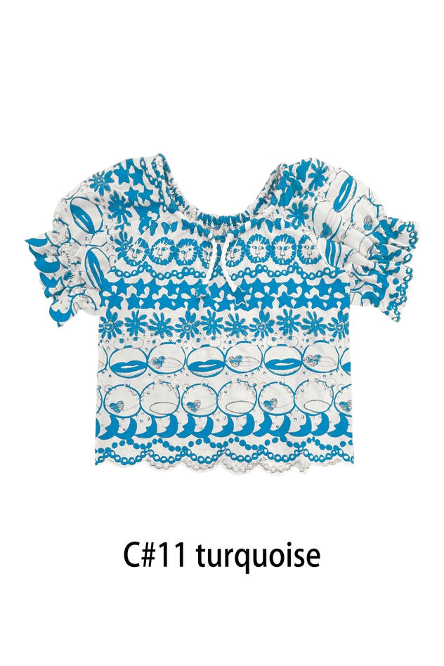 BLING FROG LACE BLOUSE 詳細画像 turquoise 1