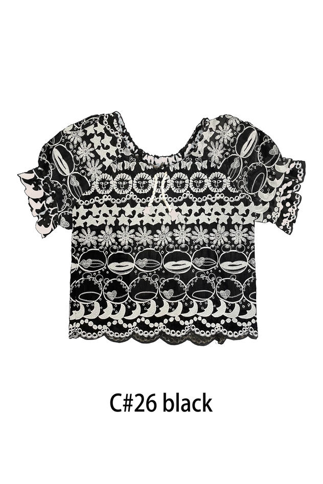 BLING FROG LACE BLOUSE 詳細画像 black 1