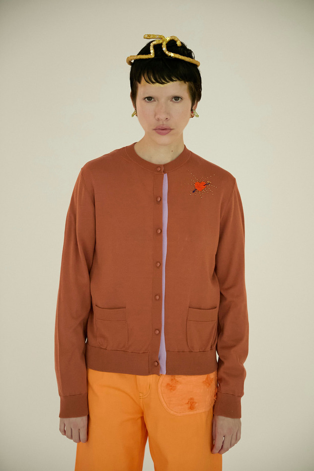 SILK COTTON KNIT CARDIGAN 詳細画像 lavender 6