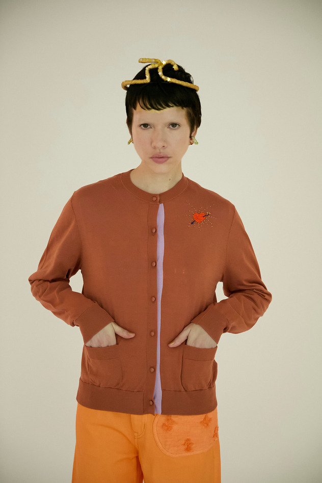 SILK COTTON KNIT CARDIGAN 詳細画像 lavender 7